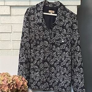 Choices Navy and White Graphic Blazer